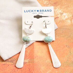 New Lucky Brand Turquoise Boho Dangle Earrings Chic Jewelry Gift Her